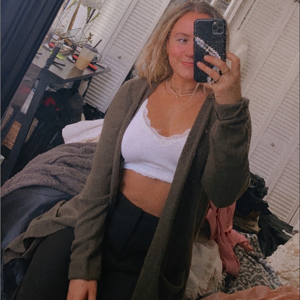 Olive Green Cardigan
